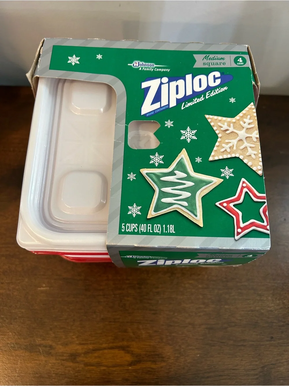 Ziploc Limited Edition Holiday Medium Square Container Red & White 2014 NEW Rare